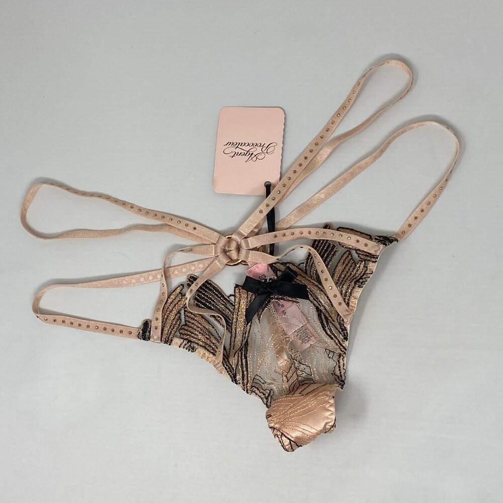 Agent Provocateur Christalina Bronze Thong AP2 Small NWT